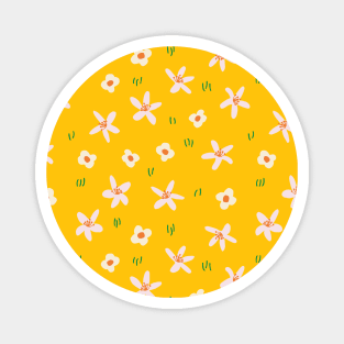 Citrus little flowers pattern Magnet